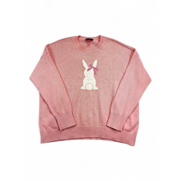 Vince Camuto Sweaters - Vince Camuto Pink Bunny Crewneck Sweater Size M